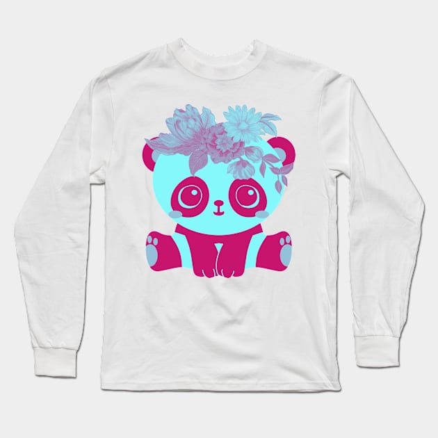 Duotone panda Long Sleeve T-Shirt by P-ashion Tee